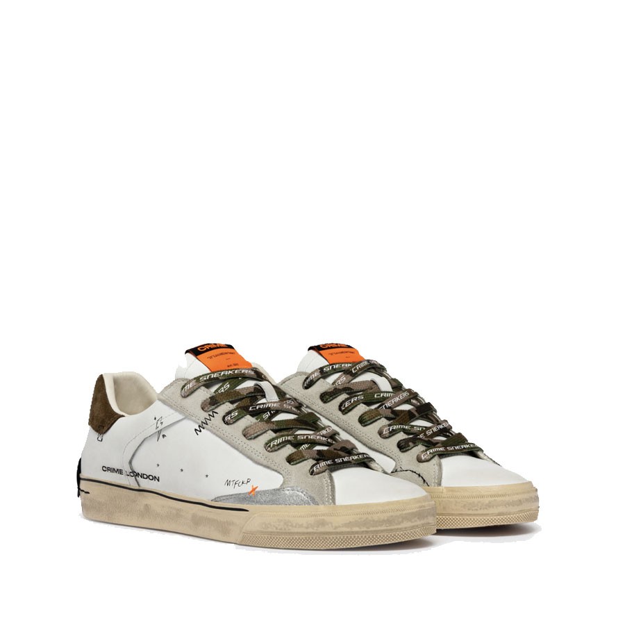 Crime London sneakers uomo  DISTRESSED  DECONSTRUCTED MILITARY GREEN