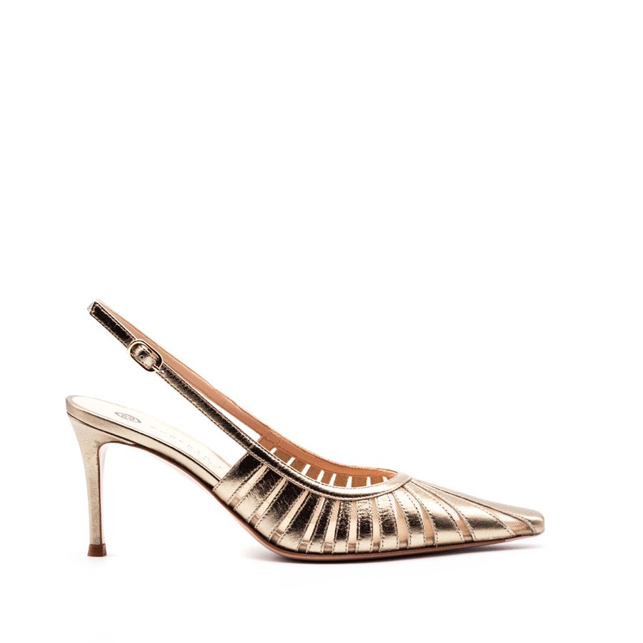 Roberto Festa Slingback Sunny in pelle metallizzato oro
