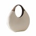 Borbonese Full Moon Large Hobo Bag in White Cotton Leather