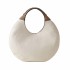 Borbonese borsa hobo large Full Moon pelle White Cotton Cuoio