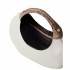 Borbonese borsa hobo medium Full Moon pelle White Cotton Cuoio
