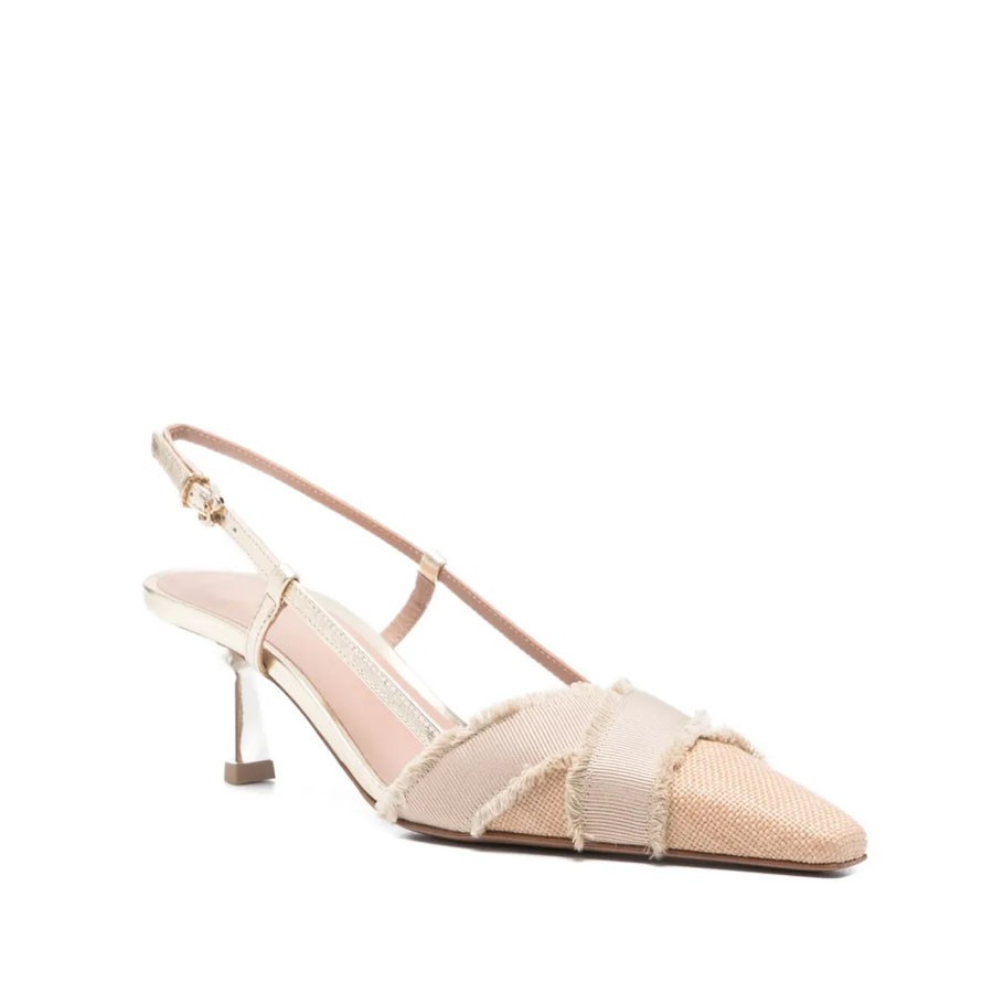 Roberto Festa slingback FALARA in tessuto e raffia beige