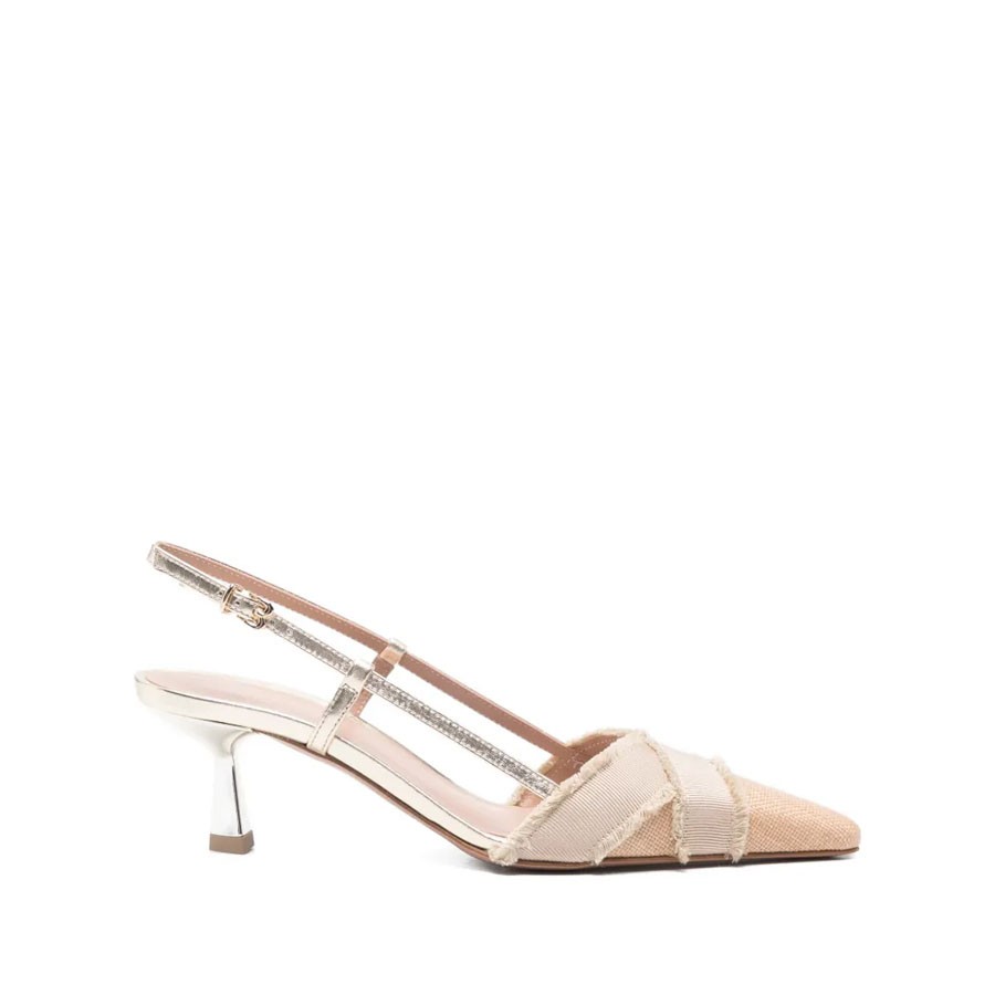 Roberto Festa slingback FALARA in tessuto e raffia beige