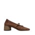 Women's PANTANETTI with perforated leather in braided peach