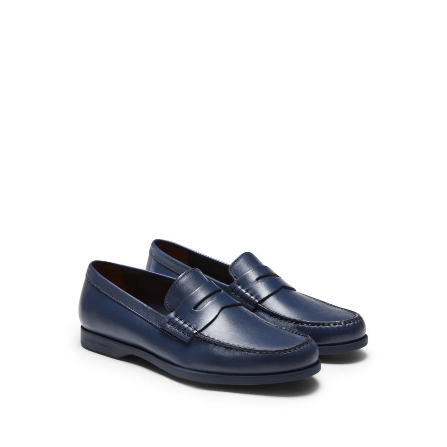 FRATELLI ROSSETTI scarpa uomo  mocassino in pelle marine