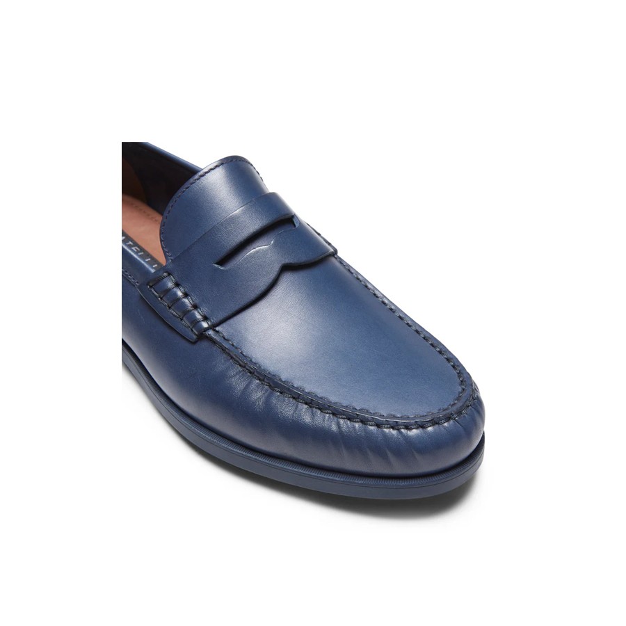 BROTHERS ROSSETTI men's shoe navy leather moccasin