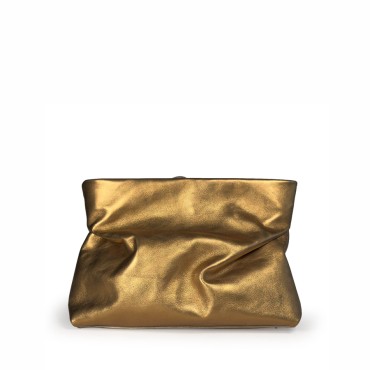 Vic Matiè Clutch Gisele Soft Bronze Leather