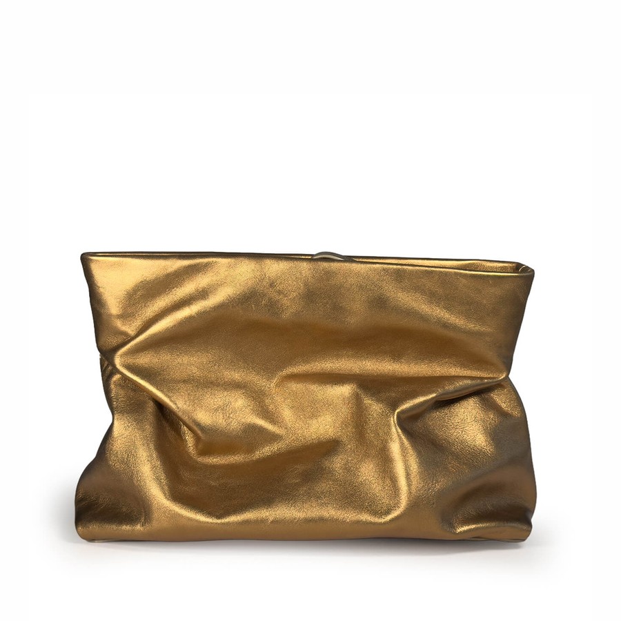 Vic Matiè Clutch Gisele Soft Bronze Leather