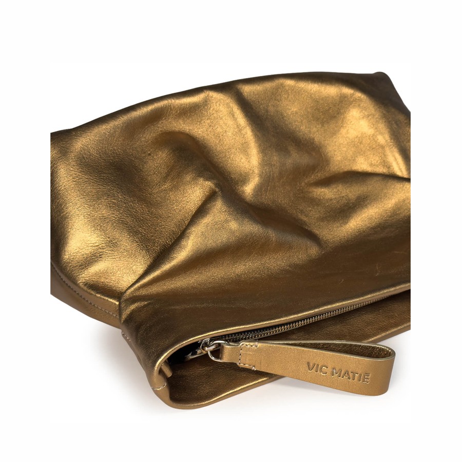 Vic Matiè Clutch Gisele Soft pelle bronzo