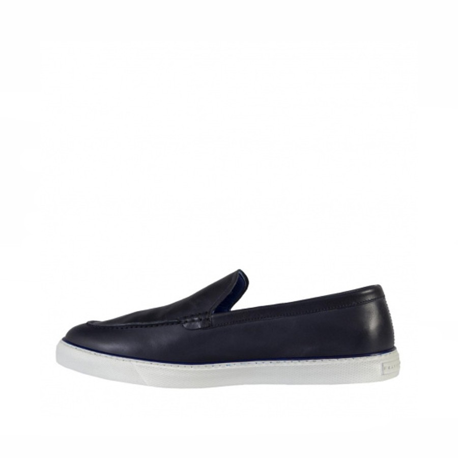 FRATELLI ROSSETTI mocassino Yacht  in pelle cervo blu navy