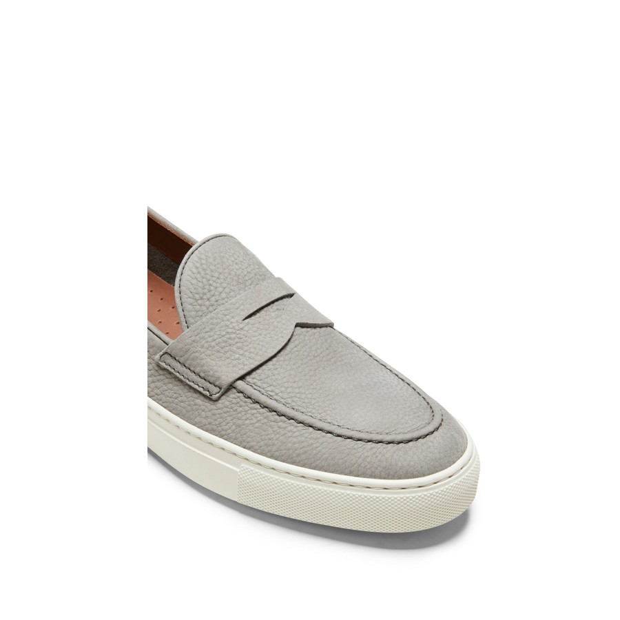 Fratelli ROSSETTI Grey leather hobo sport moccasin
