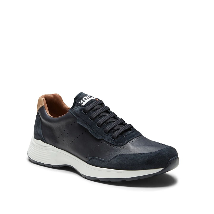FRATELLI ROSSETTI Sneaker uomo  con elastico in pelle e suede blu navy
