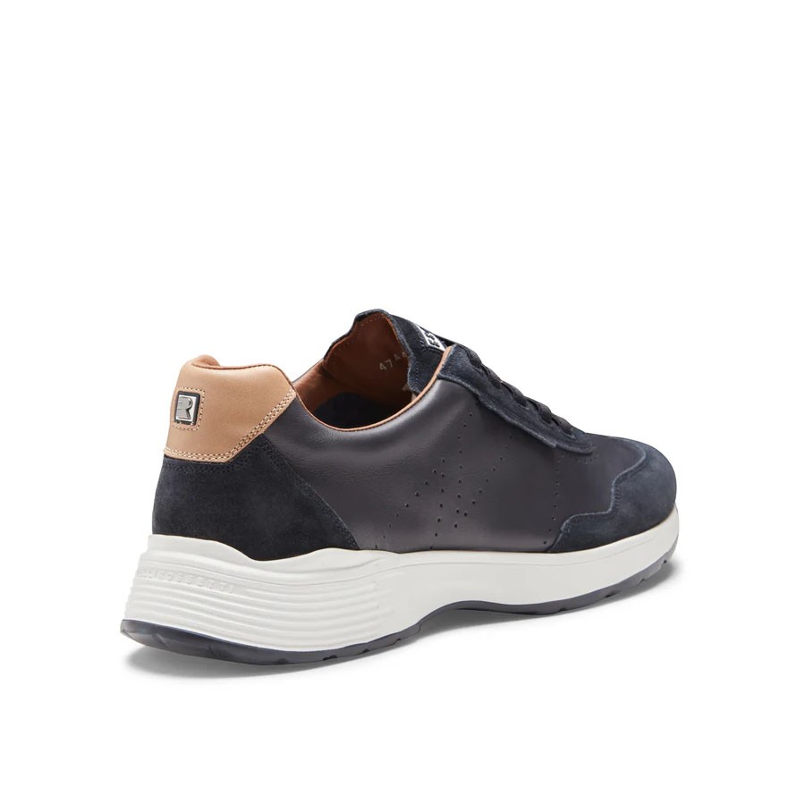 FRATELLI ROSSETTI Sneaker uomo  con elastico in pelle e suede blu navy