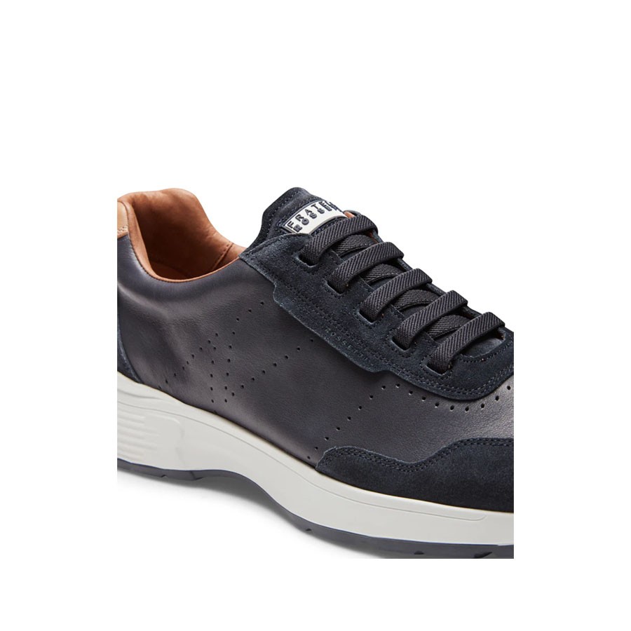 FRATELLI ROSSETTI Sneaker uomo  con elastico in pelle e suede blu navy