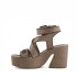 Mou sandal Raffia platform lace up Nut Brown