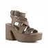 Mou sandal Raffia platform lace up Nut Brown