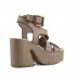 Mou sandal Raffia platform lace up Nut Brown