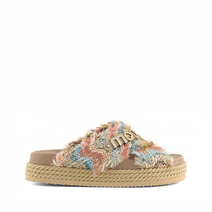Mou Criss-cross sandal multicolor raffia Primavera