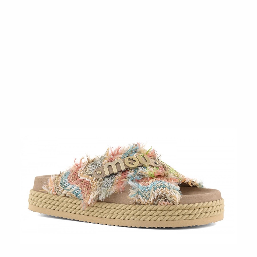 Mou Criss-cross sandal multicolor raffia Primavera