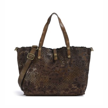 Campomaggi Bella Di Notte Pietrasanta shopping bag, military green laser