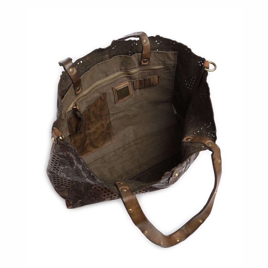 Campomaggi Bella Di Notte Pietrasanta shopping bag, military green laser
