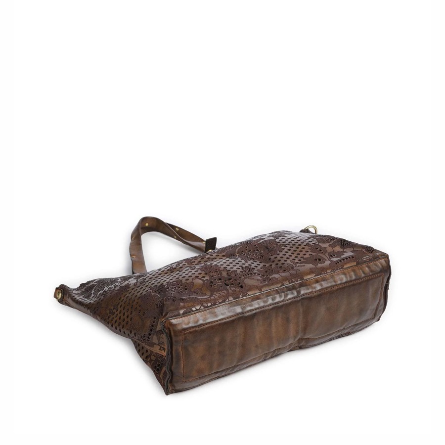 Campomaggi borsa shopping Bella Di Notte Pietrasanta laser verde militare