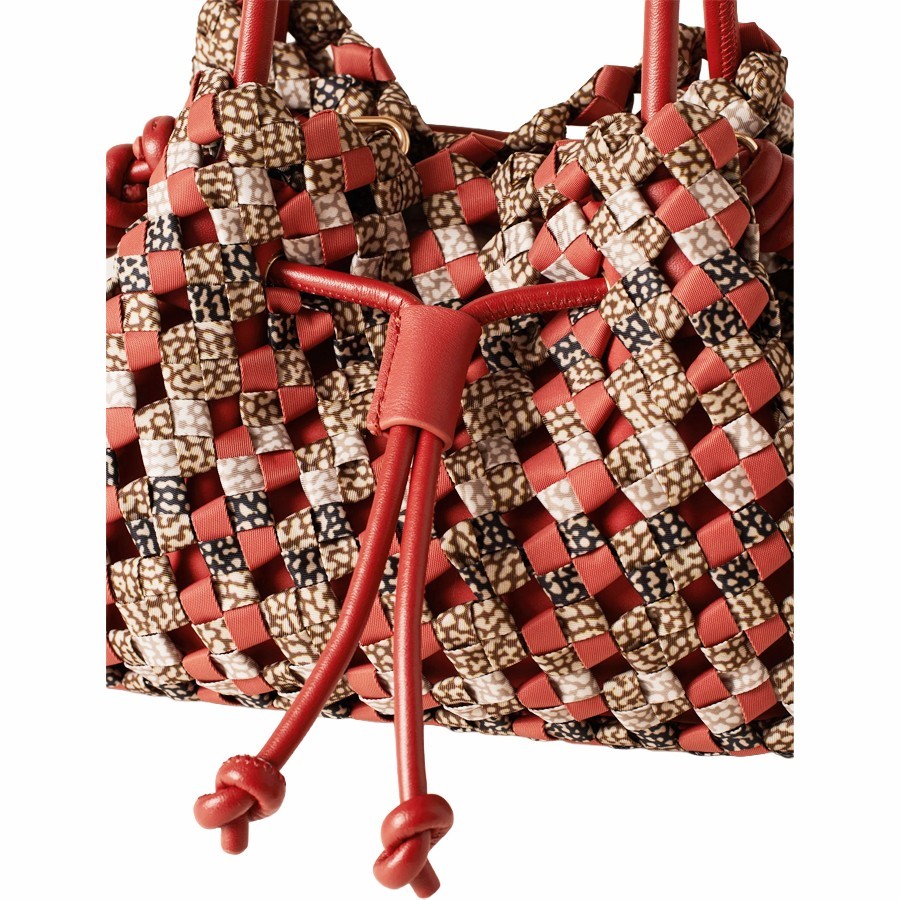 Borbonese borsa a mano mini  La Nido tessuto riciclato Op Multicolor Red papaya