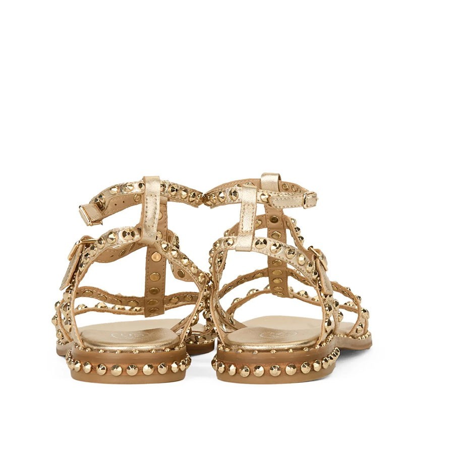 Ash PRECIOUS Sandalo donna fasce Borchie platino/oro