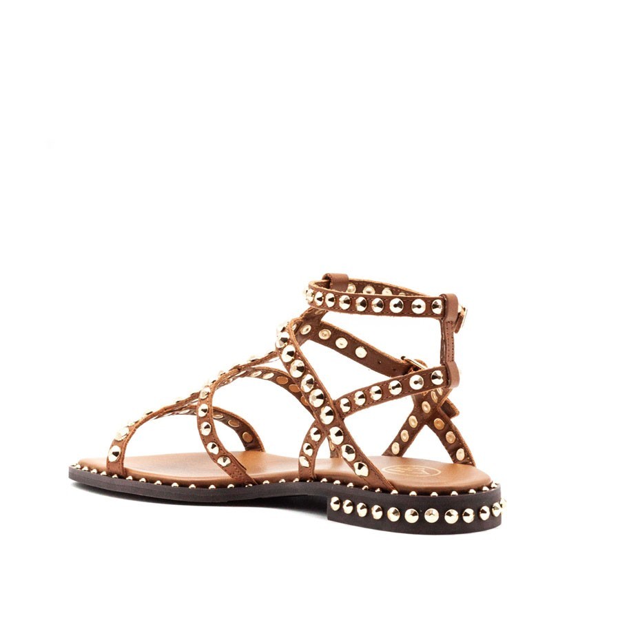 Ash PRECIOUS Sandalo donna fasce Borchie cuoio/oro