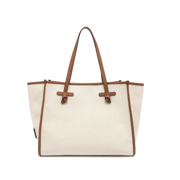 Gianni Chiarini MARCELLA shoulder bag in cream-rope-caramel fabric