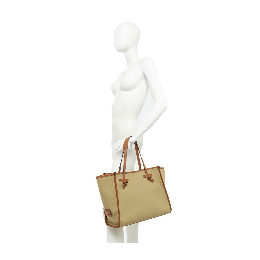Gianni chiarini Borsa a spalla MARCELLA in tessuto panna-corda-caramel