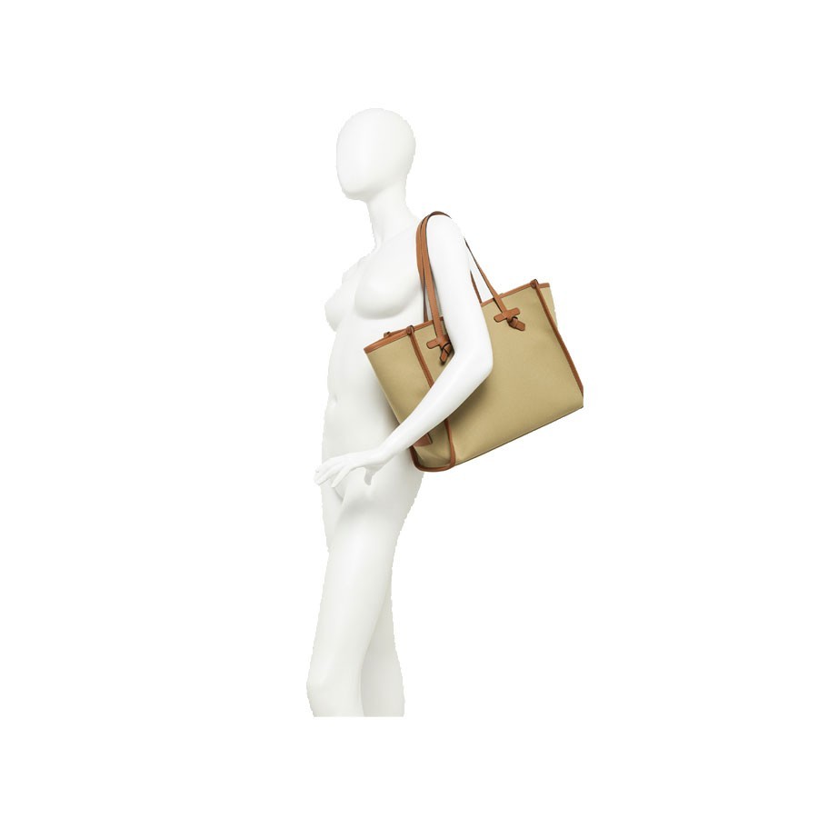Gianni Chiarini MARCELLA shoulder bag in cream-rope-caramel fabric