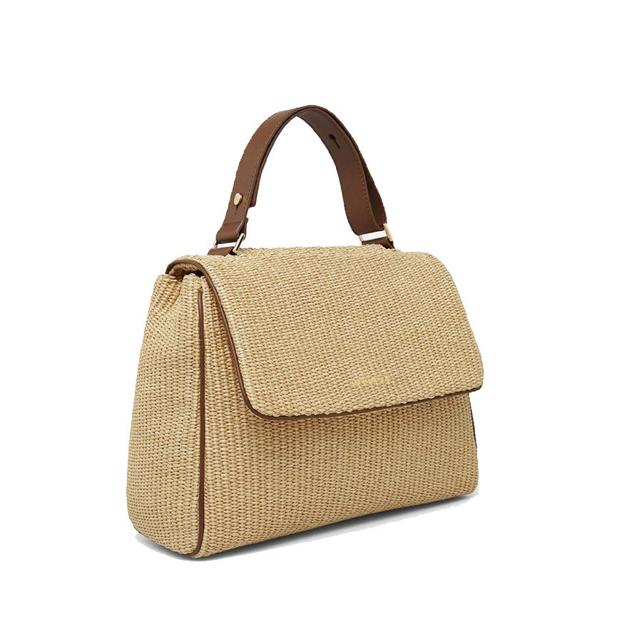 ORCIANI Sveva medium raffia bag with shoulder strap
