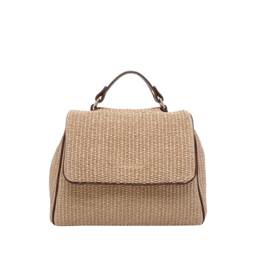 ORCIANI Sveva small raffia bag with shoulder strap
