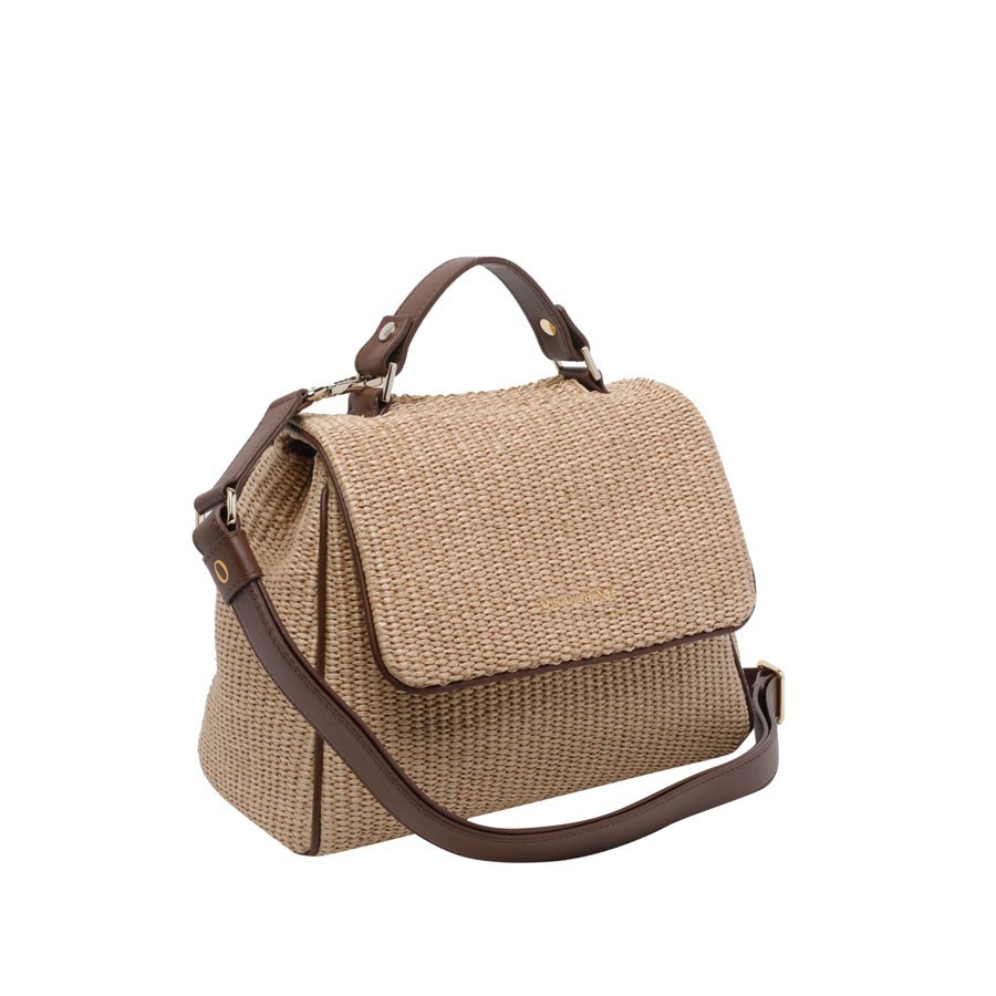 ORCIANI Borsa sveva small in raphia con tracolla