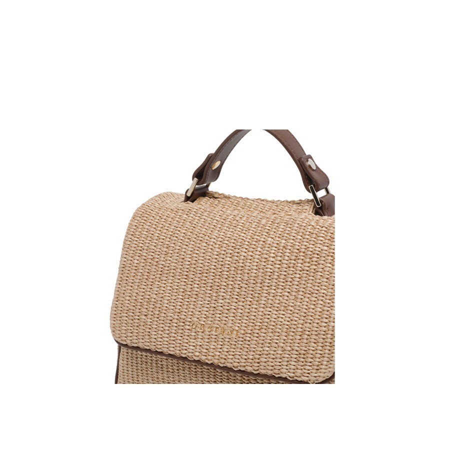 ORCIANI Borsa sveva small in raphia con tracolla