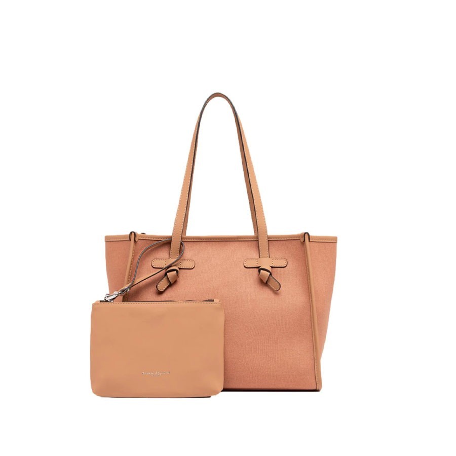 Gianni chiarini MARCELLA medium shoulder bag in blush-panna-clay fabric