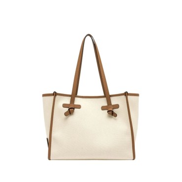 Gianni chiarini MARCELLA medium shoulder bag in blush-panna-clay fabric