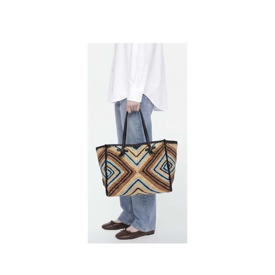 Gianni chiarini Borsa a spalla MARCELLA  in raffia var. nero