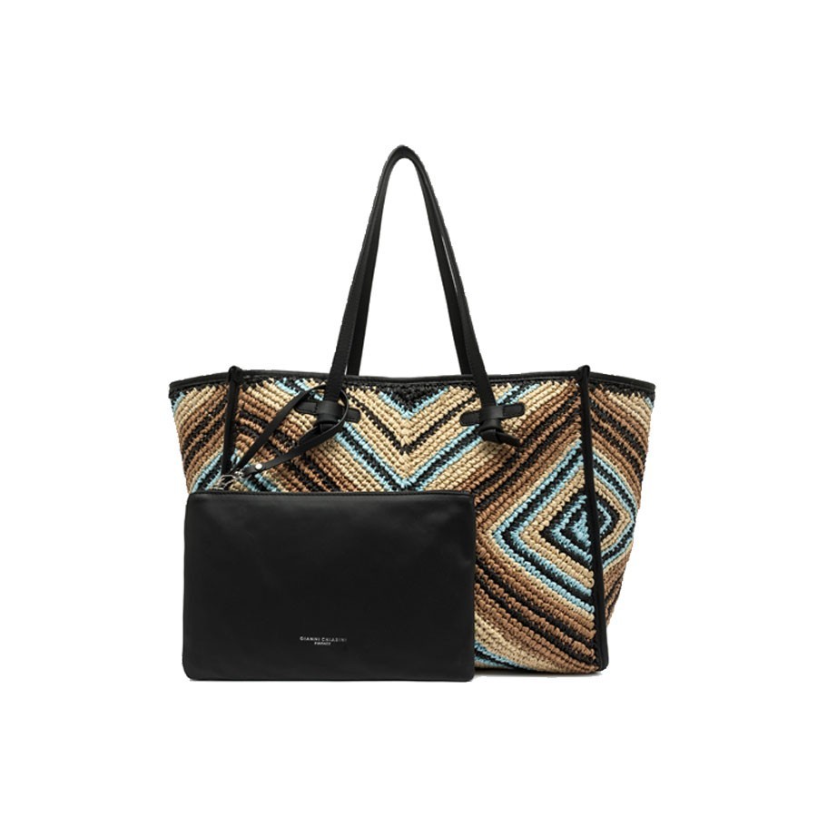 Gianni chiarini Borsa a spalla MARCELLA  in raffia var. nero