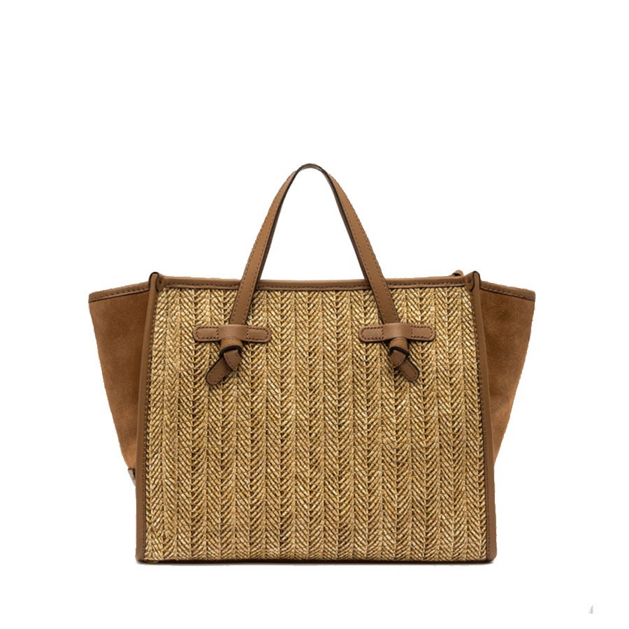 Gianni chiarini MARCELLA medium shoulder bag in blush-panna-clay fabric