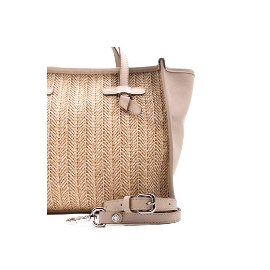 Gianni chiarini MARCELLA medium shoulder bag in blush-panna-clay fabric
