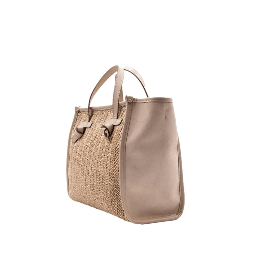 Gianni chiarini MARCELLA medium shoulder bag in blush-panna-clay fabric