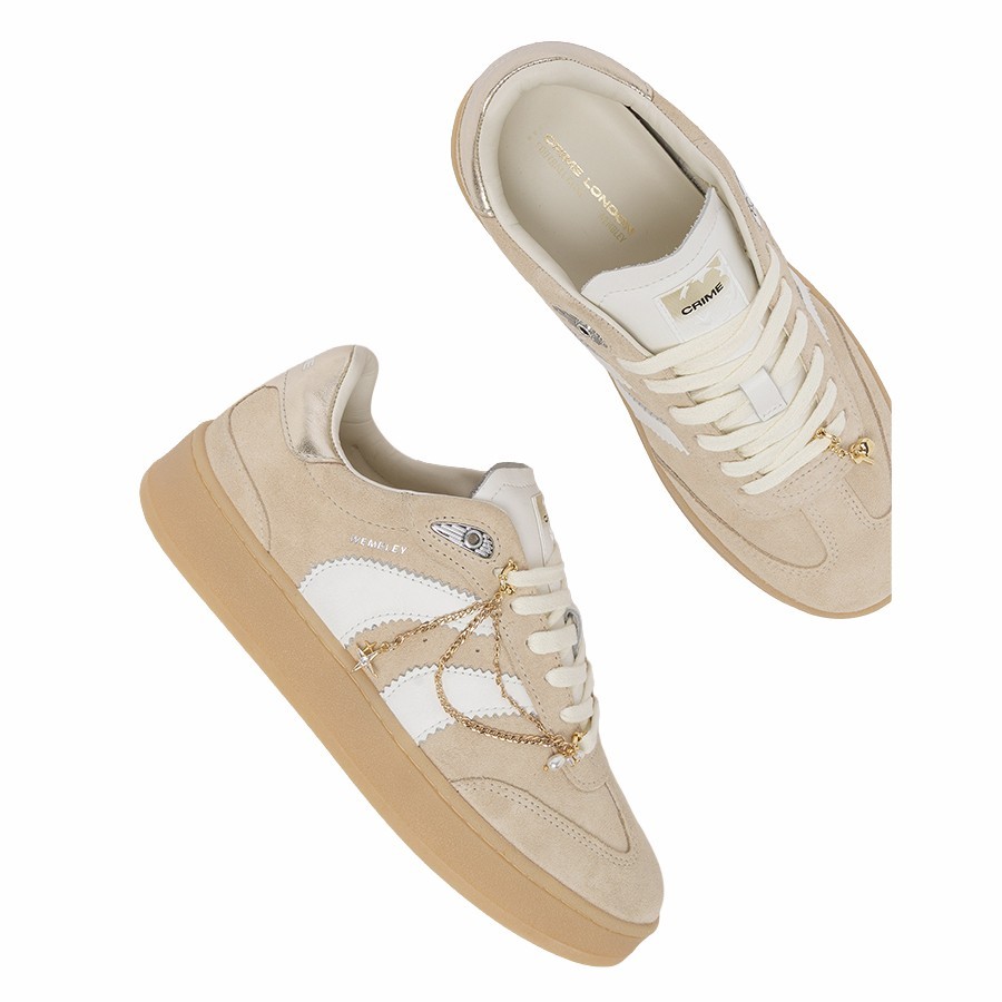 Crime London Wembley Royal Beige women's sneakers