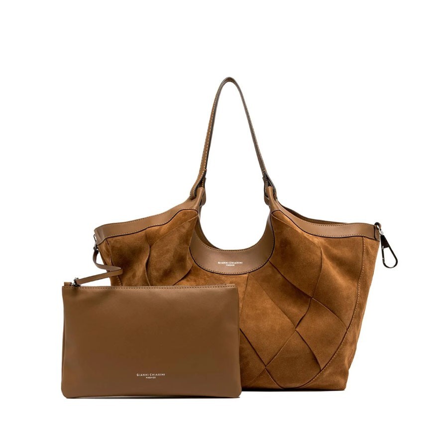 Gianni chiarini Borsa a spalla DUA in camoscio intrecciato