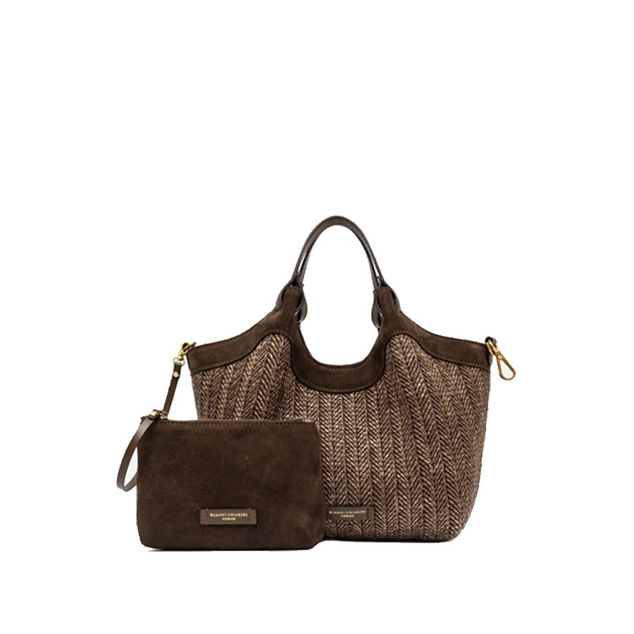 Gianni chiarini Borsa a spalla DUA  small in paglia intrecciata