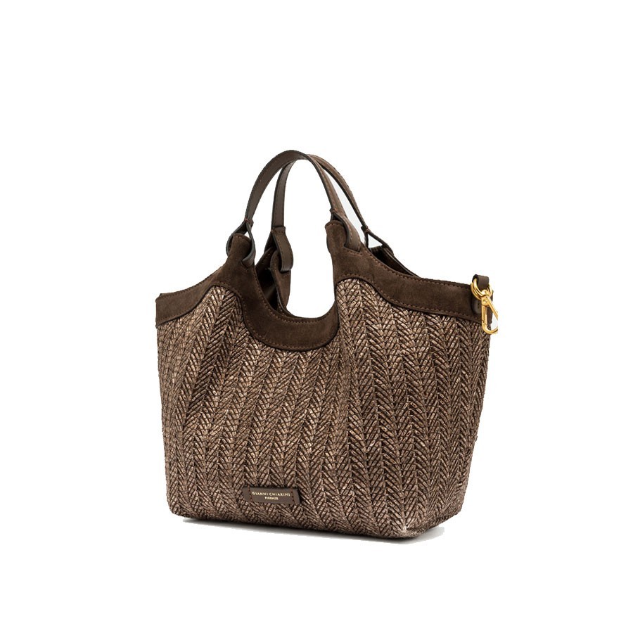 Gianni Chiarini DUA small shoulder bag in woven straw