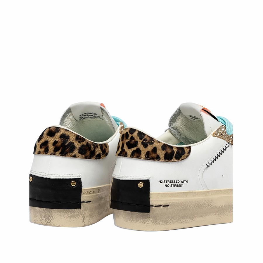 Crime London sneakers donna Distressed Platform Tropical gold