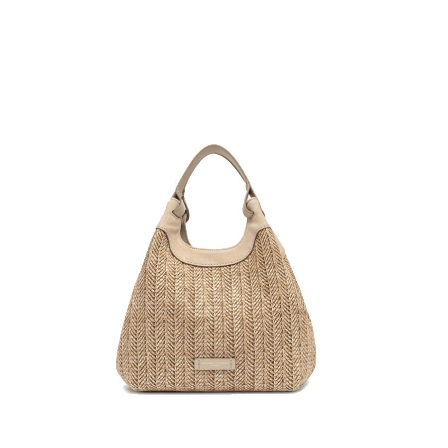 Gianni Chiarini DUA small shoulder bag in woven straw