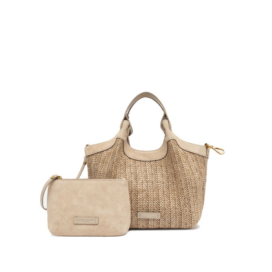Gianni chiarini Borsa a spalla DUA  small in paglia intrecciata
